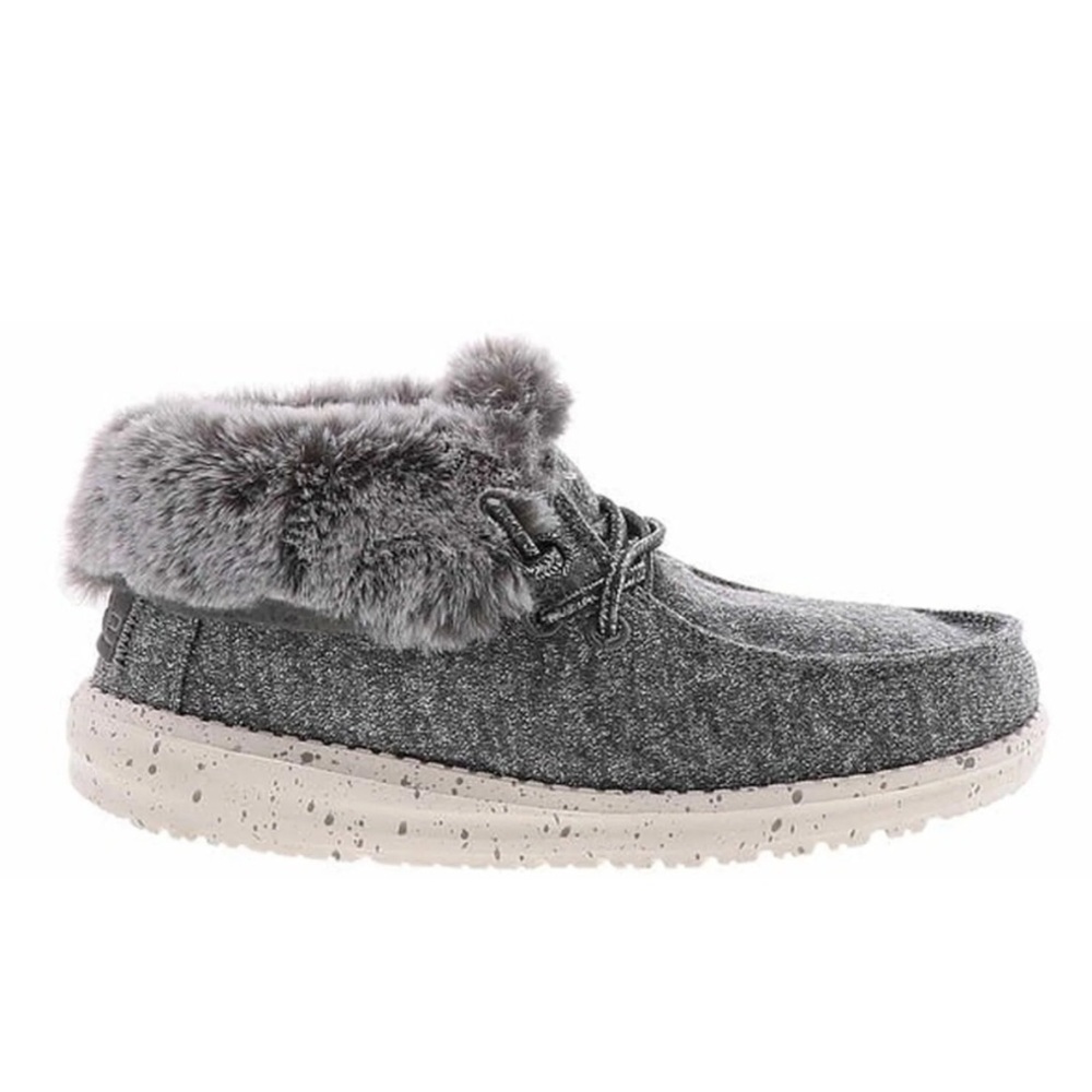 Hey Dude Kids Gray Fur-Lined Slippers